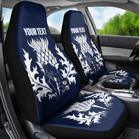 Custom Scotland Curling Car Seat Cover Scottish Thistle Mix Tartan Pattern - Wonder Print Shop