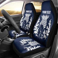 Custom Scotland Curling Car Seat Cover Scottish Thistle Mix Tartan Pattern - Wonder Print Shop