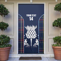 Custom Scotland Curling Door Cover Scottish Thistle Mix Tartan Pattern - Wonder Print Shop