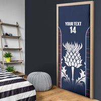 Custom Scotland Curling Door Cover Scottish Thistle Mix Tartan Pattern - Wonder Print Shop