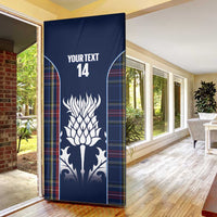 Custom Scotland Curling Door Cover Scottish Thistle Mix Tartan Pattern - Wonder Print Shop