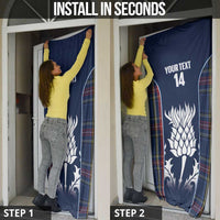 Custom Scotland Curling Door Cover Scottish Thistle Mix Tartan Pattern - Wonder Print Shop