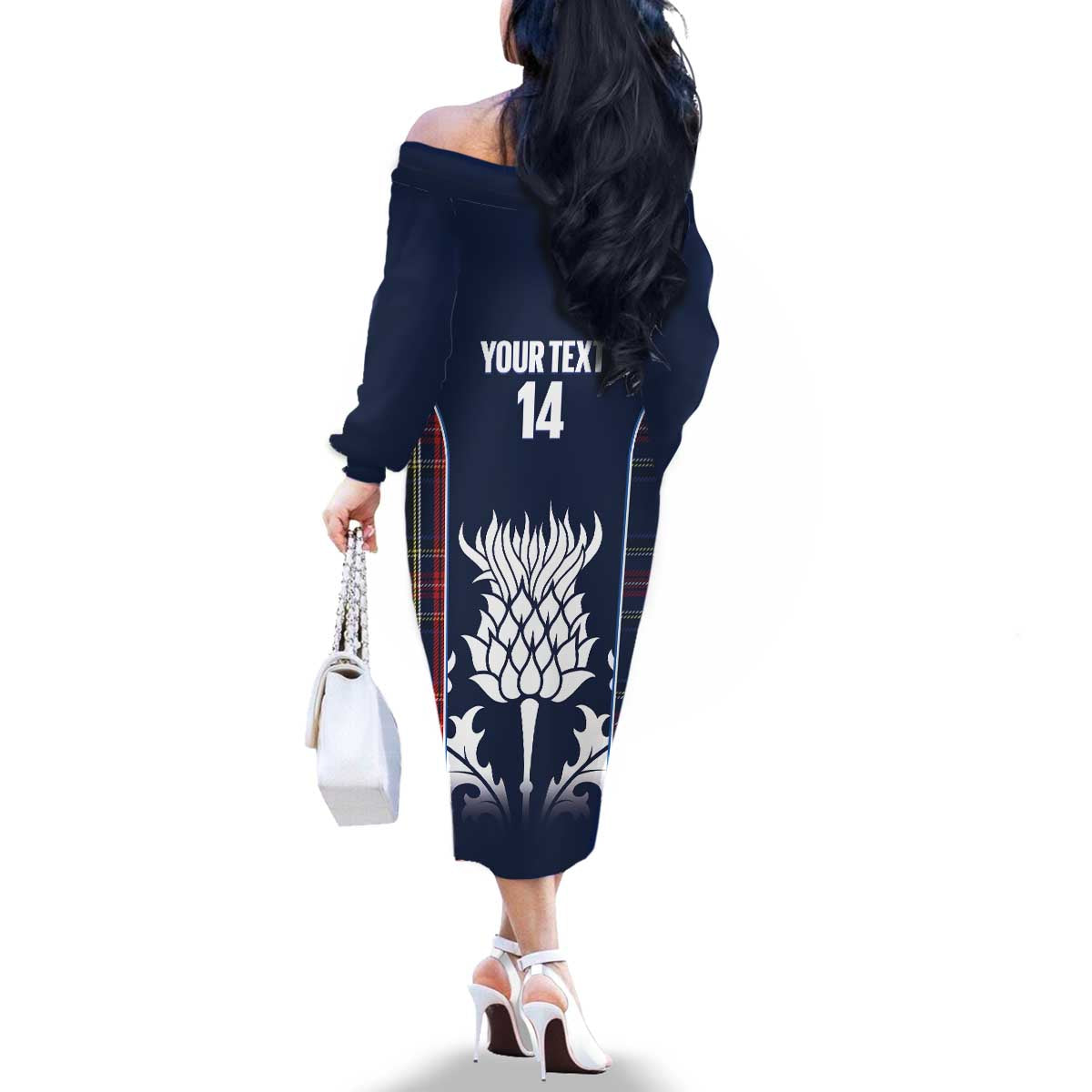 Custom Scotland Curling Family Matching Off The Shoulder Long Sleeve Dress and Hawaiian Shirt Scottish Thistle Mix Tartan Pattern - Wonder Print Shop