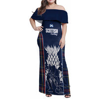 Custom Scotland Curling Family Matching Off Shoulder Maxi Dress and Hawaiian Shirt Scottish Thistle Mix Tartan Pattern - Wonder Print Shop