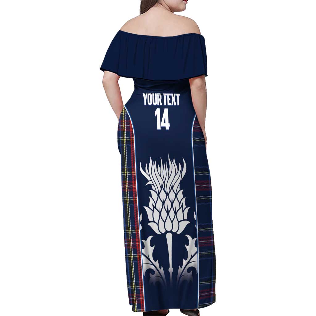 Custom Scotland Curling Family Matching Off Shoulder Maxi Dress and Hawaiian Shirt Scottish Thistle Mix Tartan Pattern - Wonder Print Shop