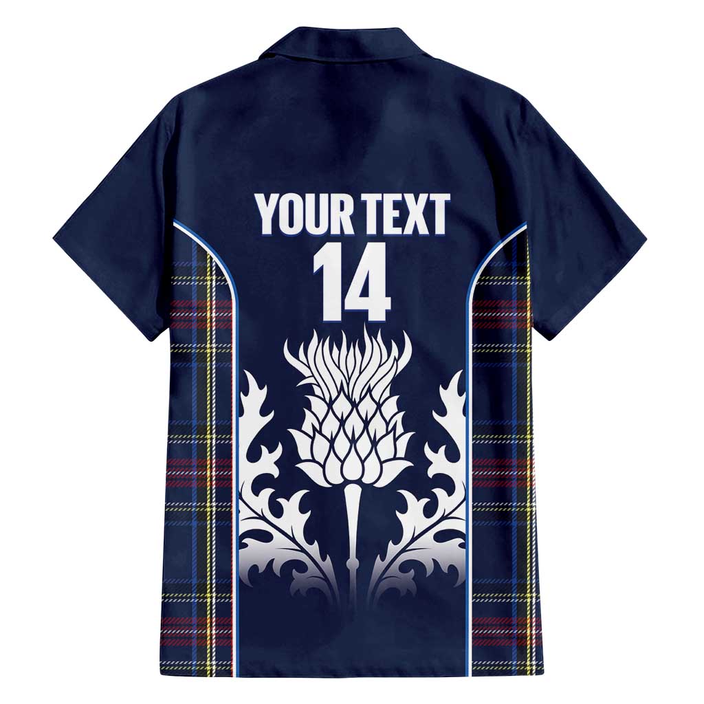 Custom Scotland Curling Family Matching Off Shoulder Short Dress and Hawaiian Shirt Scottish Thistle Mix Tartan Pattern - Wonder Print Shop