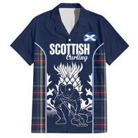 Custom Scotland Curling Family Matching Short Sleeve Bodycon Dress and Hawaiian Shirt Scottish Thistle Mix Tartan Pattern - Wonder Print Shop