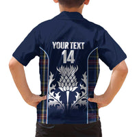 Custom Scotland Curling Family Matching Summer Maxi Dress and Hawaiian Shirt Scottish Thistle Mix Tartan Pattern - Wonder Print Shop