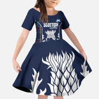 Custom Scotland Curling Family Matching Summer Maxi Dress and Hawaiian Shirt Scottish Thistle Mix Tartan Pattern - Wonder Print Shop