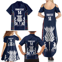 Custom Scotland Curling Family Matching Summer Maxi Dress and Hawaiian Shirt Scottish Thistle Mix Tartan Pattern - Wonder Print Shop