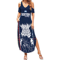 Custom Scotland Curling Family Matching Summer Maxi Dress and Hawaiian Shirt Scottish Thistle Mix Tartan Pattern - Wonder Print Shop