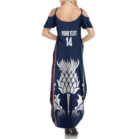 Custom Scotland Curling Family Matching Summer Maxi Dress and Hawaiian Shirt Scottish Thistle Mix Tartan Pattern - Wonder Print Shop