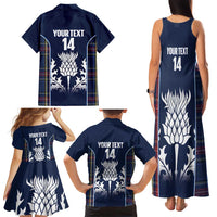 Custom Scotland Curling Family Matching Tank Maxi Dress and Hawaiian Shirt Scottish Thistle Mix Tartan Pattern - Wonder Print Shop
