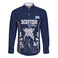 Custom Scotland Curling Family Matching Tank Maxi Dress and Hawaiian Shirt Scottish Thistle Mix Tartan Pattern - Wonder Print Shop