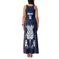 Custom Scotland Curling Family Matching Tank Maxi Dress and Hawaiian Shirt Scottish Thistle Mix Tartan Pattern - Wonder Print Shop