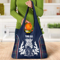 Custom Scotland Curling Grocery Bag Scottish Thistle Mix Tartan Pattern - Wonder Print Shop