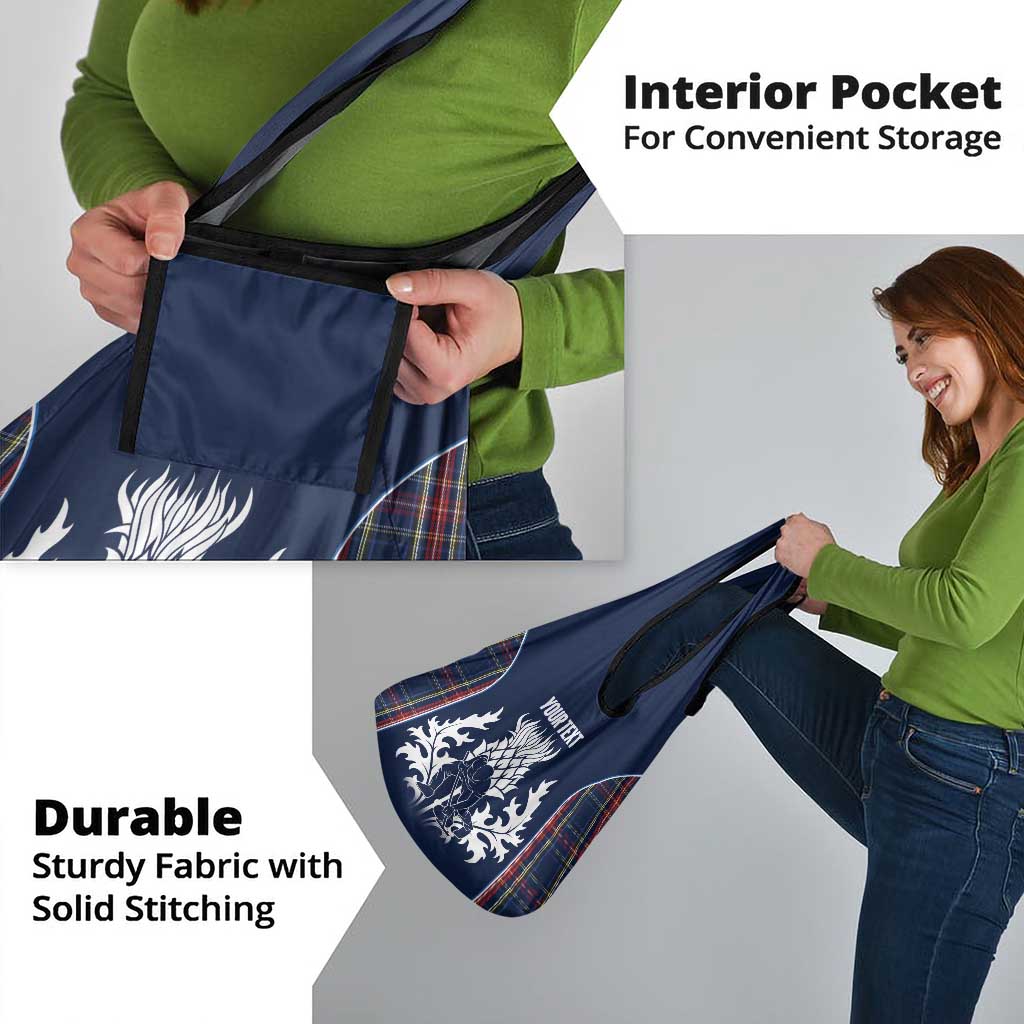 Custom Scotland Curling Grocery Bag Scottish Thistle Mix Tartan Pattern - Wonder Print Shop