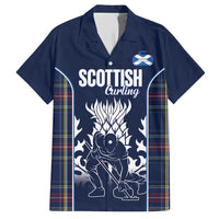 Custom Scotland Curling Hawaiian Shirt Scottish Thistle Mix Tartan Pattern - Wonder Print Shop