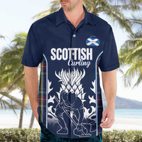 Custom Scotland Curling Hawaiian Shirt Scottish Thistle Mix Tartan Pattern - Wonder Print Shop