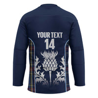 Custom Scotland Curling Hockey Jersey Scottish Thistle Mix Tartan Pattern - Wonder Print Shop