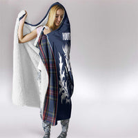 Custom Scotland Curling Hooded Blanket Scottish Thistle Mix Tartan Pattern - Wonder Print Shop