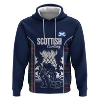 Custom Scotland Curling Hoodie Scottish Thistle Mix Tartan Pattern - Wonder Print Shop