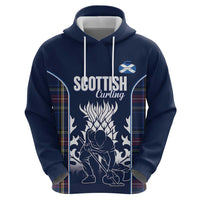 Custom Scotland Curling Hoodie Scottish Thistle Mix Tartan Pattern - Wonder Print Shop