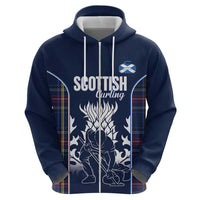 Custom Scotland Curling Hoodie Scottish Thistle Mix Tartan Pattern - Wonder Print Shop