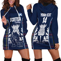 Custom Scotland Curling Hoodie Dress Scottish Thistle Mix Tartan Pattern - Wonder Print Shop