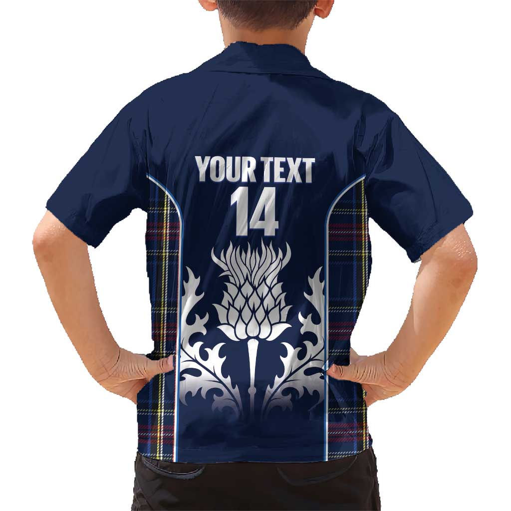 Custom Scotland Curling Kid Hawaiian Shirt Scottish Thistle Mix Tartan Pattern - Wonder Print Shop