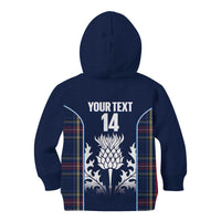 Custom Scotland Curling Kid Hoodie Scottish Thistle Mix Tartan Pattern - Wonder Print Shop