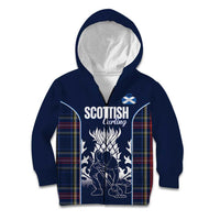 Custom Scotland Curling Kid Hoodie Scottish Thistle Mix Tartan Pattern - Wonder Print Shop