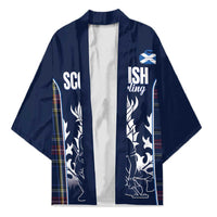 Custom Scotland Curling Kimono Scottish Thistle Mix Tartan Pattern - Wonder Print Shop