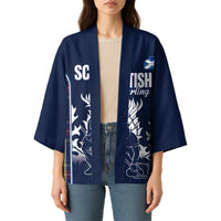 Custom Scotland Curling Kimono Scottish Thistle Mix Tartan Pattern - Wonder Print Shop