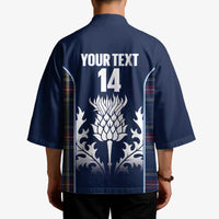 Custom Scotland Curling Kimono Scottish Thistle Mix Tartan Pattern - Wonder Print Shop