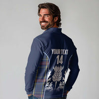 Custom Scotland Curling Long Sleeve Polo Shirt Scottish Thistle Mix Tartan Pattern - Wonder Print Shop