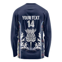 Custom Scotland Curling Long Sleeve Shirt Scottish Thistle Mix Tartan Pattern - Wonder Print Shop