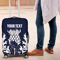 Custom Scotland Curling Luggage Cover Scottish Thistle Mix Tartan Pattern - Wonder Print Shop
