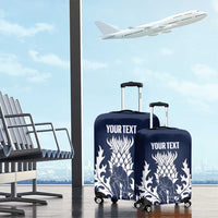 Custom Scotland Curling Luggage Cover Scottish Thistle Mix Tartan Pattern - Wonder Print Shop