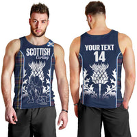 Custom Scotland Curling Men Tank Top Scottish Thistle Mix Tartan Pattern - Wonder Print Shop