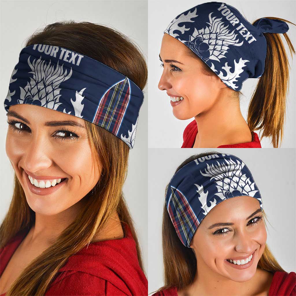 Custom Scotland Curling Neck Gaiter Scottish Thistle Mix Tartan Pattern - Wonder Print Shop