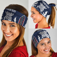 Custom Scotland Curling Neck Gaiter Scottish Thistle Mix Tartan Pattern - Wonder Print Shop