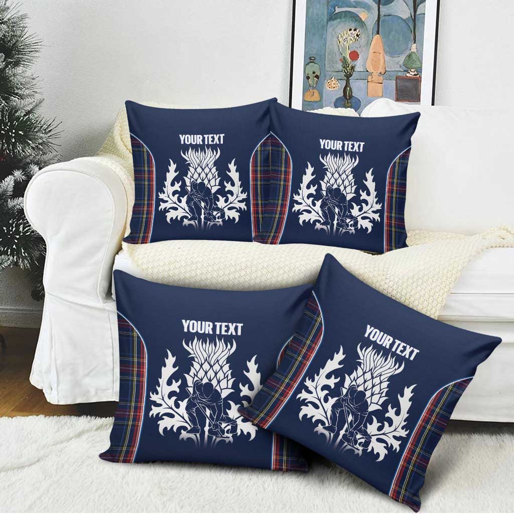 Custom Scotland Curling Pillow Cover Scottish Thistle Mix Tartan Pattern - Wonder Print Shop