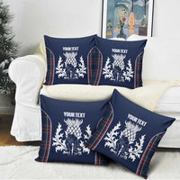 Custom Scotland Curling Pillow Cover Scottish Thistle Mix Tartan Pattern - Wonder Print Shop