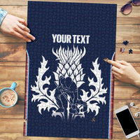 Custom Scotland Curling Puzzle Scottish Thistle Mix Tartan Pattern - Wonder Print Shop
