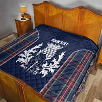 Custom Scotland Curling Quilt Scottish Thistle Mix Tartan Pattern - Wonder Print Shop