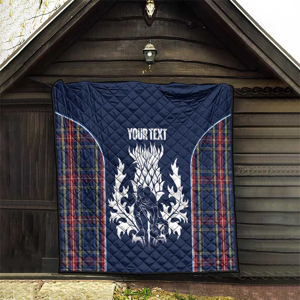 Custom Scotland Curling Quilt Scottish Thistle Mix Tartan Pattern - Wonder Print Shop