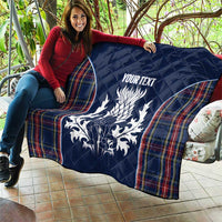 Custom Scotland Curling Quilt Scottish Thistle Mix Tartan Pattern - Wonder Print Shop