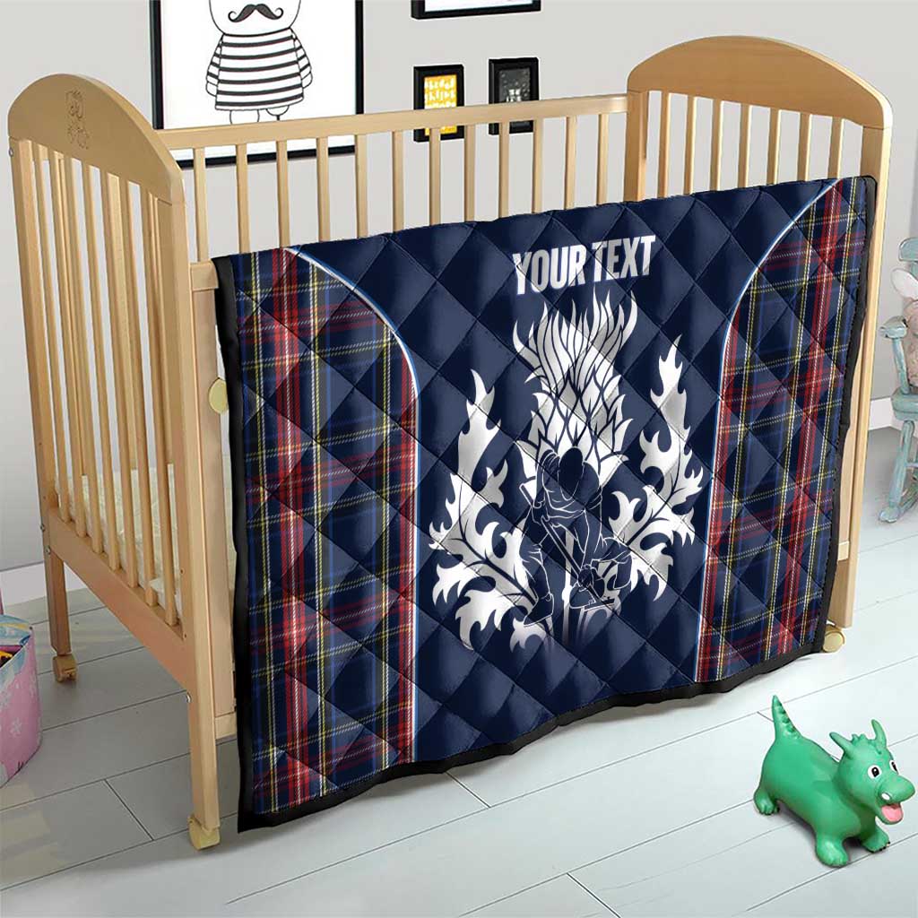 Custom Scotland Curling Quilt Scottish Thistle Mix Tartan Pattern - Wonder Print Shop