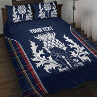 Custom Scotland Curling Quilt Bed Set Scottish Thistle Mix Tartan Pattern - Wonder Print Shop